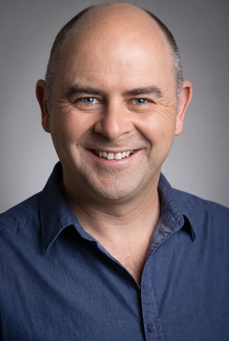 AI-generated portrait of Lachy Reid, keynote speaker