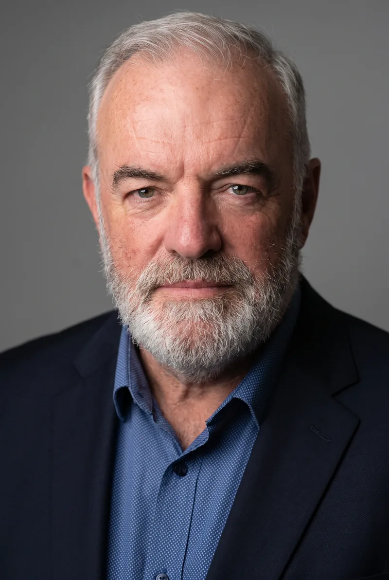 AI-generated portrait of Lambis Englezos AM, keynote speaker