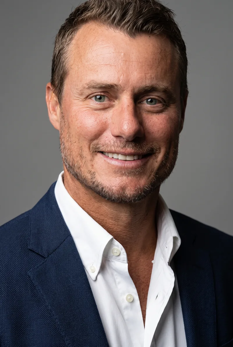 AI-generated portrait of Lleyton Hewitt, keynote speaker