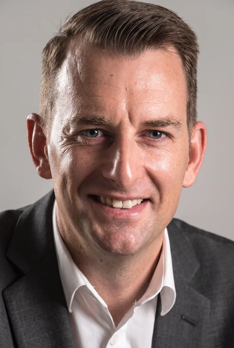 AI-generated portrait of Luke Hannan, keynote speaker