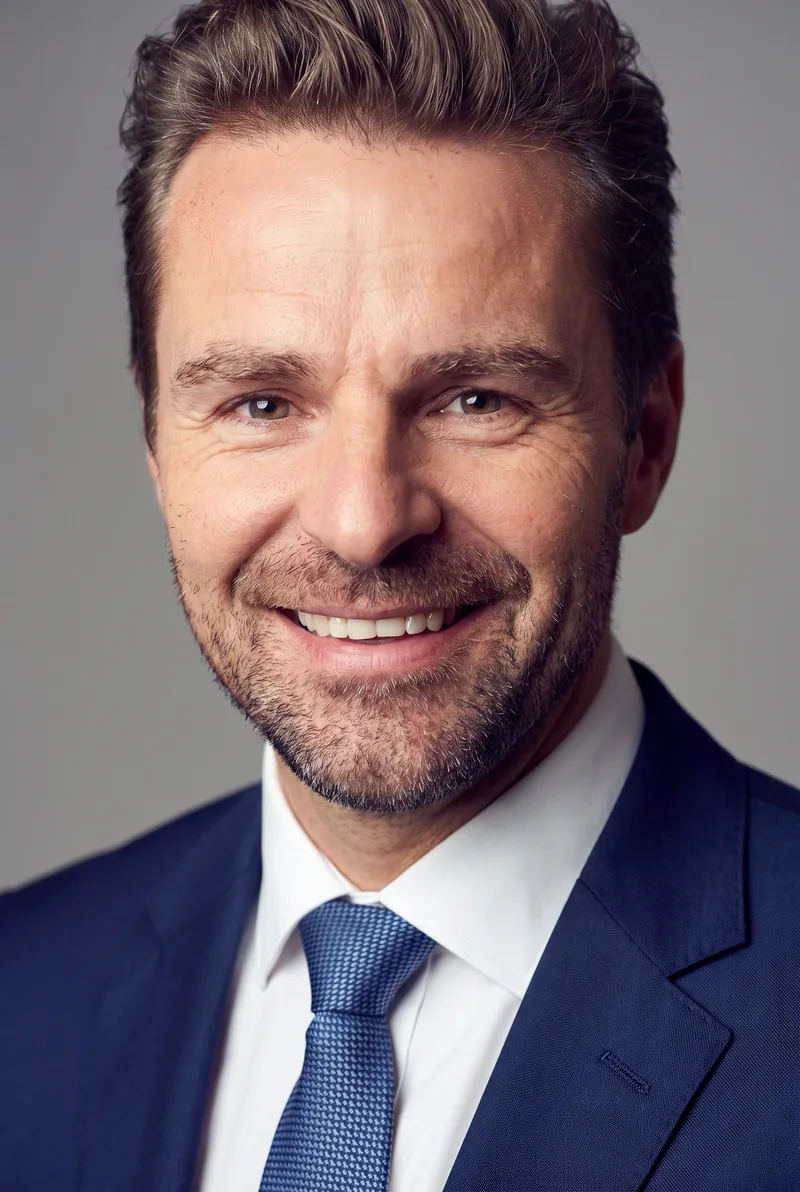 AI-generated portrait of Matt Hetherington, keynote speaker