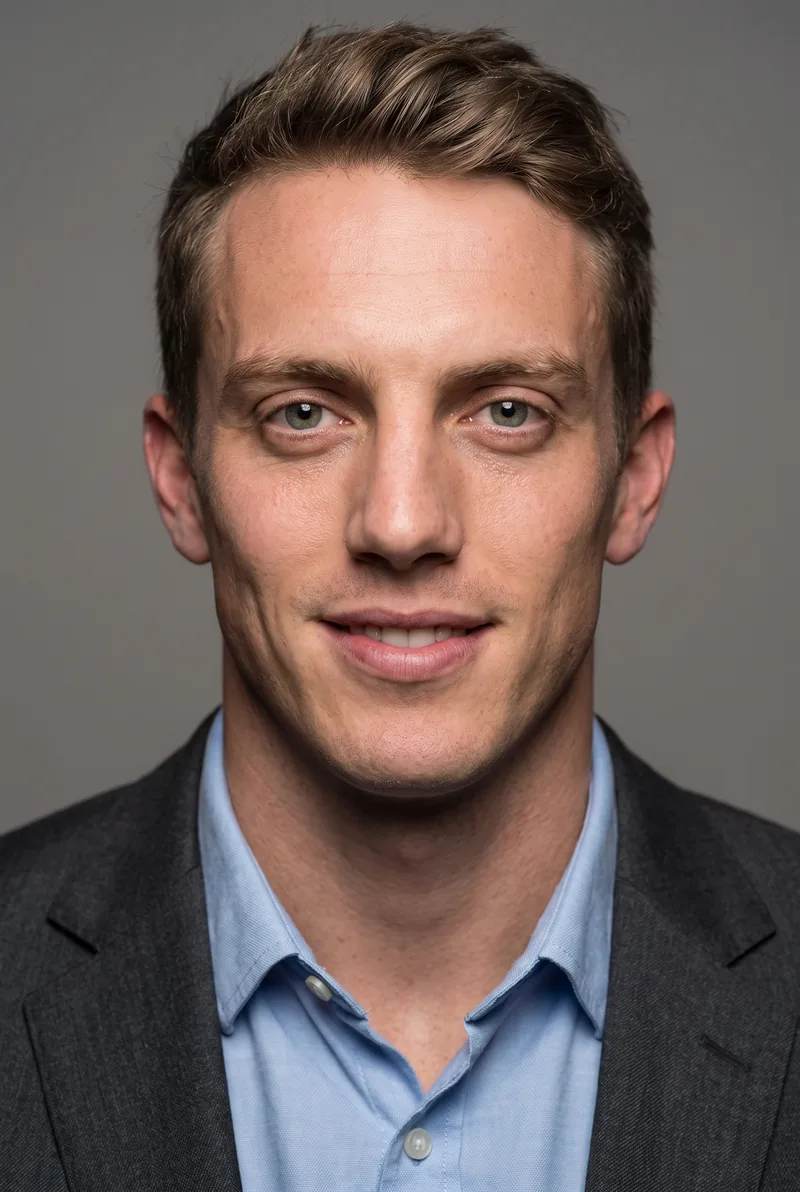 AI-generated portrait of Matthew Cowdrey OAM, keynote speaker