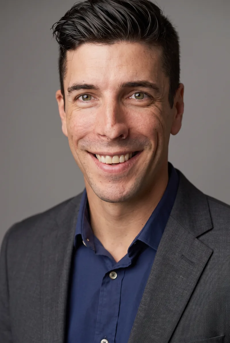AI-generated portrait of Michael Rolls, keynote speaker