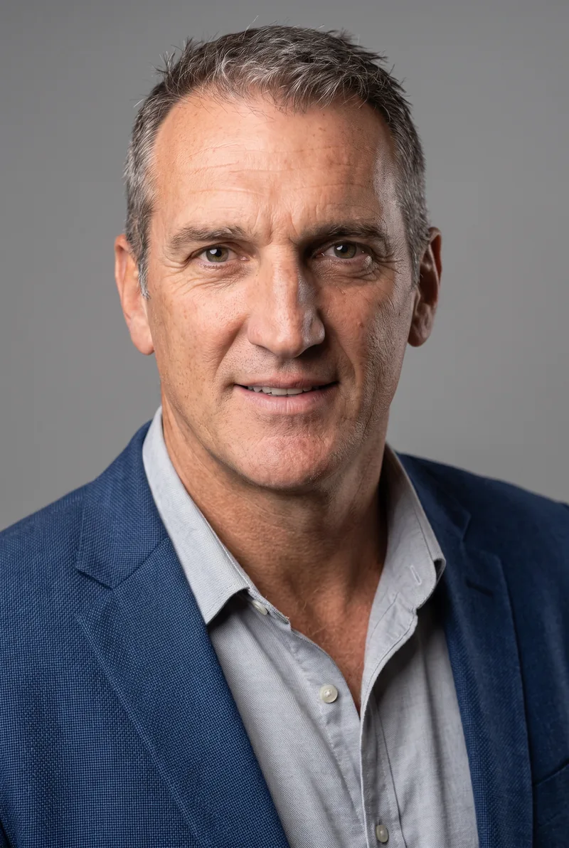AI-generated portrait of Mick Colliss, keynote speaker