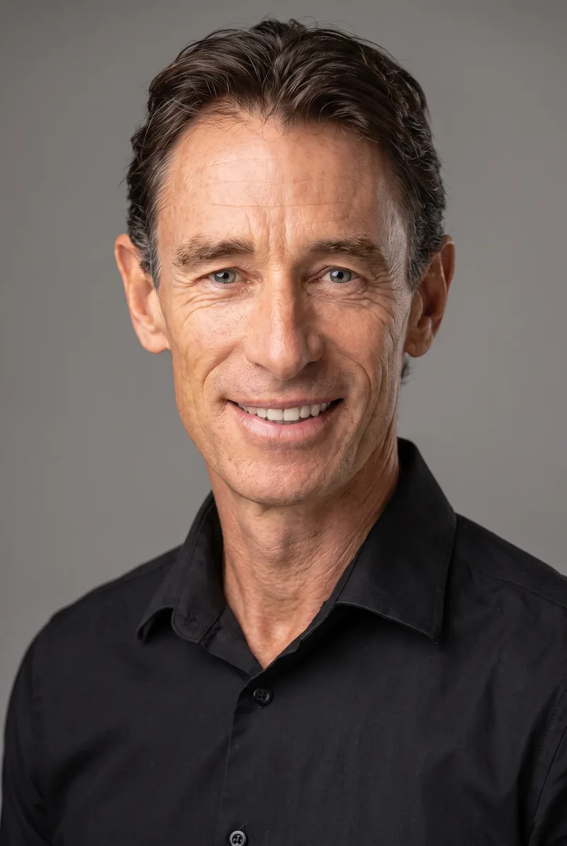 AI-generated portrait of Nam Baldwin, keynote speaker