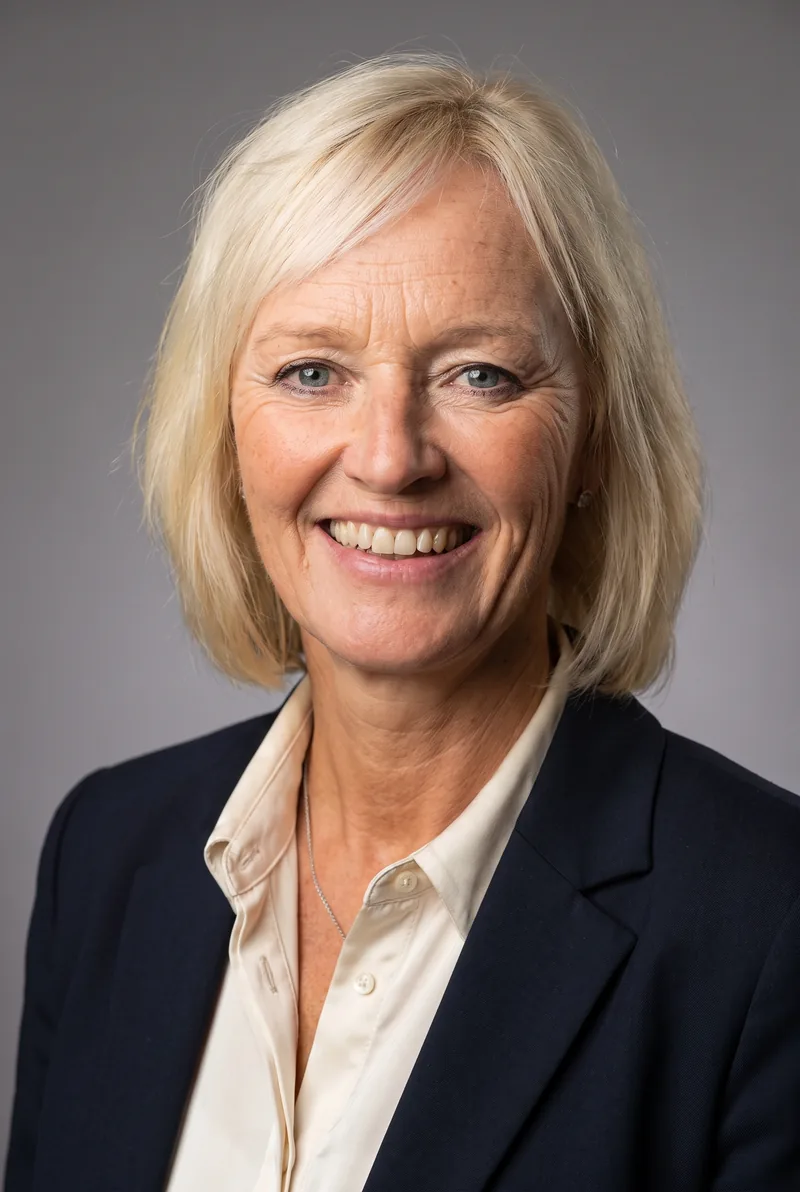 AI-generated portrait of Nancy Rademaker, keynote speaker
