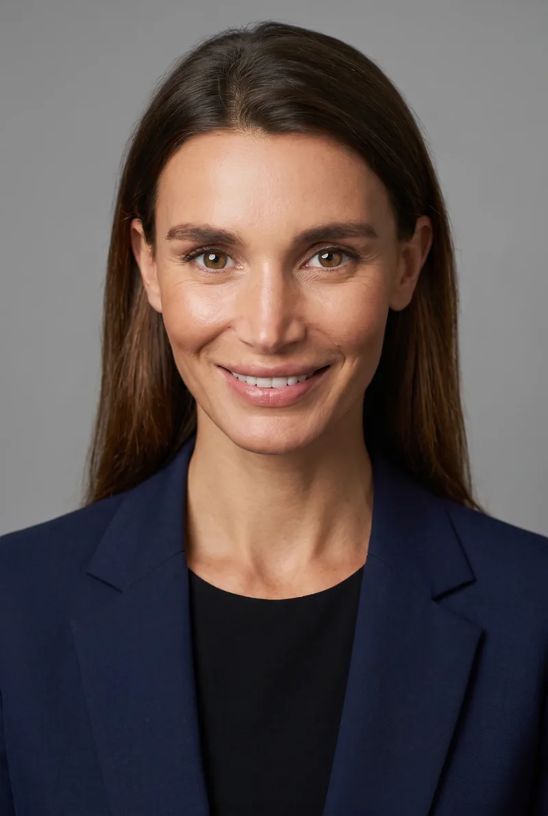 AI-generated portrait of Olivia Arezzolo, keynote speaker