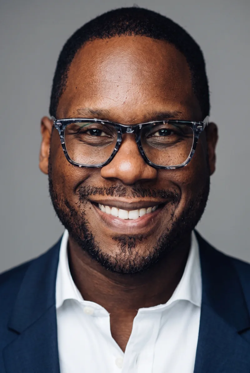 AI-generated portrait of Omar Johnson, keynote speaker