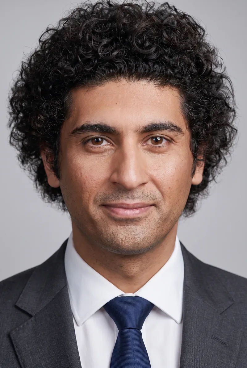 AI-generated portrait of Osamah Sami, keynote speaker