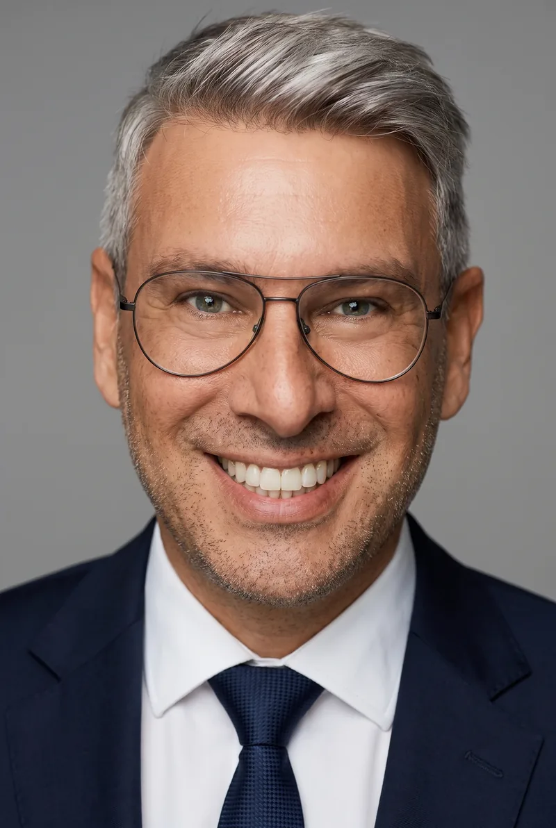 AI-generated portrait of Peter Alexander, keynote speaker