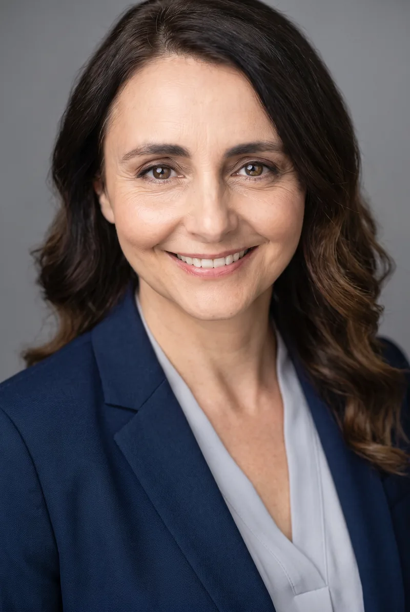 AI-generated portrait of Pia Miranda, keynote speaker