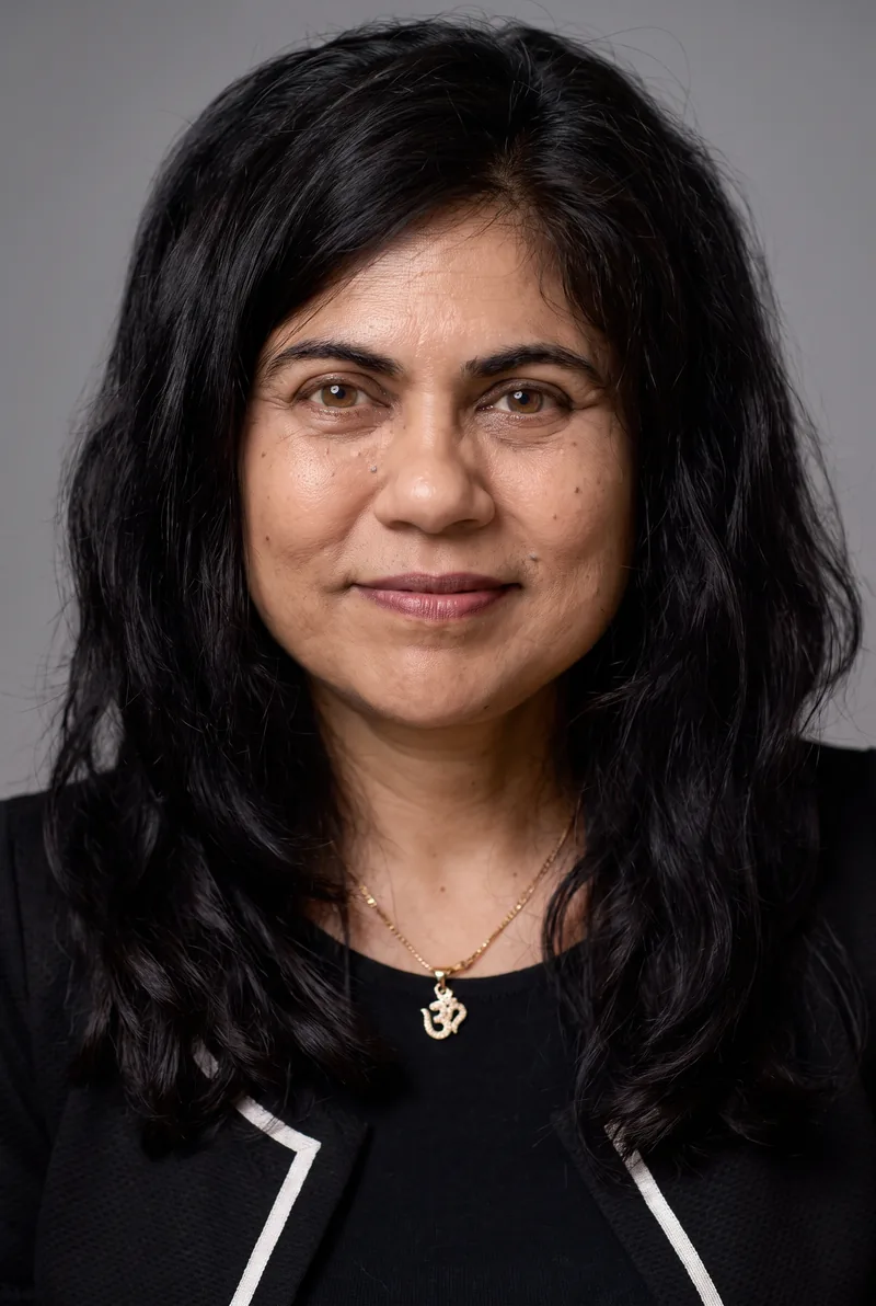 AI-generated portrait of Professor Veena Sahajwalla, keynote speaker
