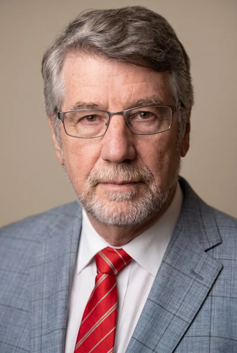 AI-generated portrait of Roger La Salle, keynote speaker