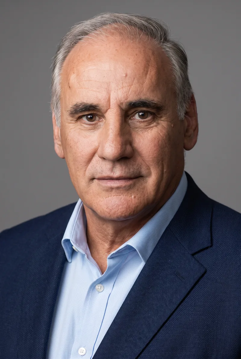 AI-generated portrait of Sam Kekovich, keynote speaker