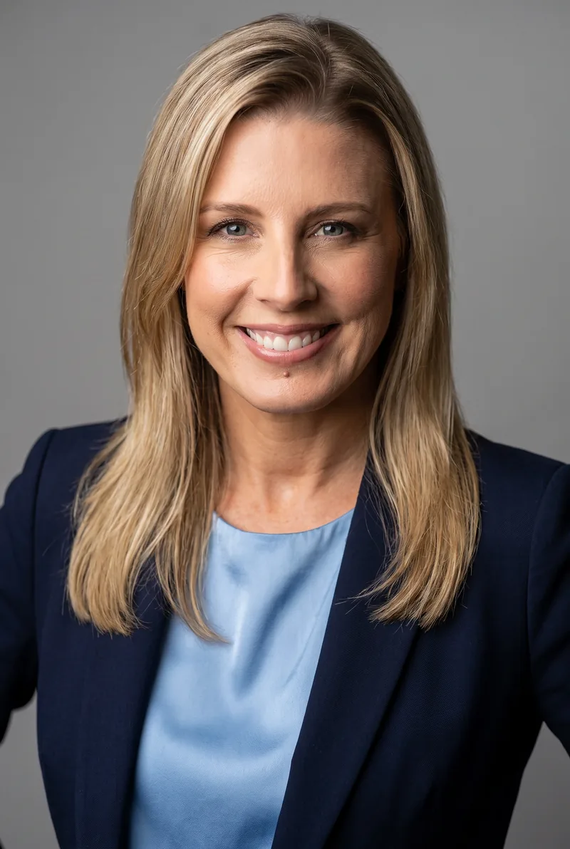 AI-generated portrait of Sarah Duffy, keynote speaker