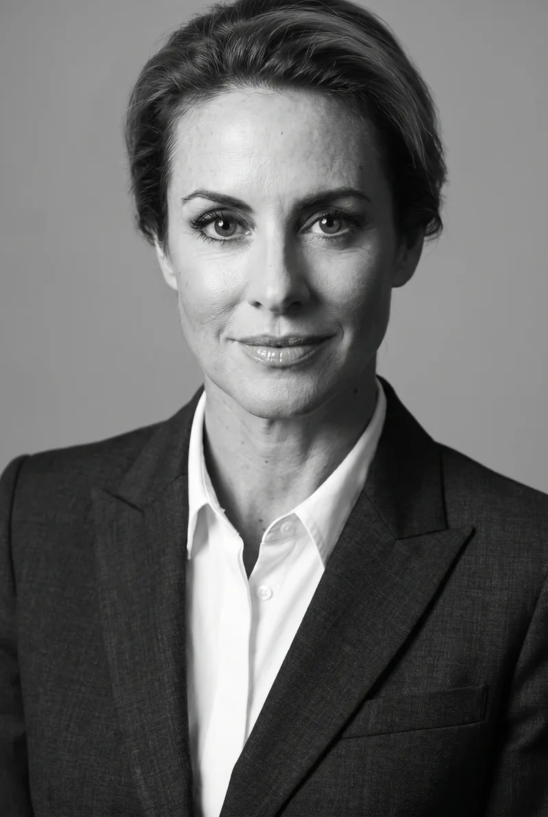 AI-generated portrait of Sarah Wilson, keynote speaker