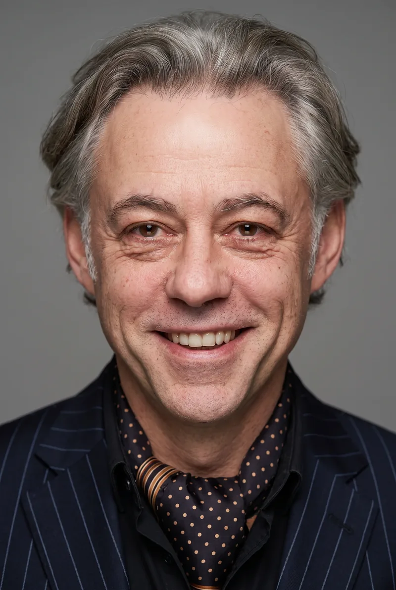 AI-generated portrait of Sir Bob Geldof, keynote speaker