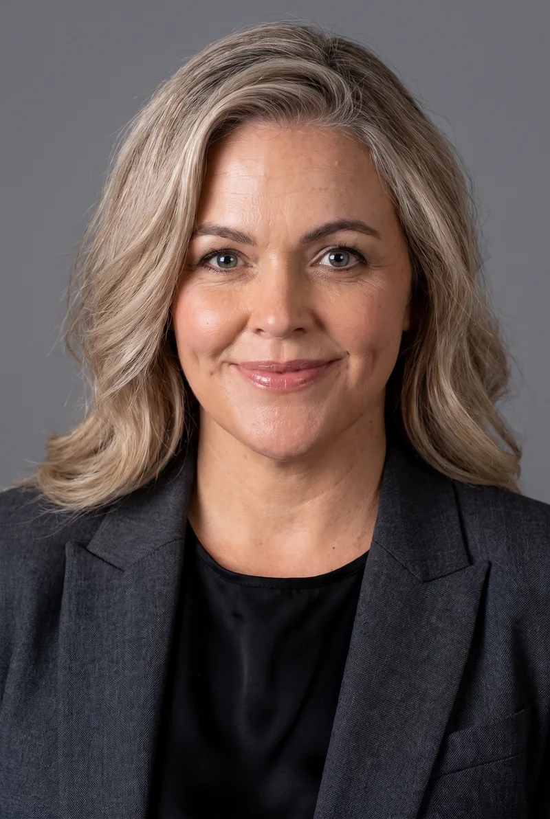 AI-generated portrait of Taryn Brumfitt, keynote speaker