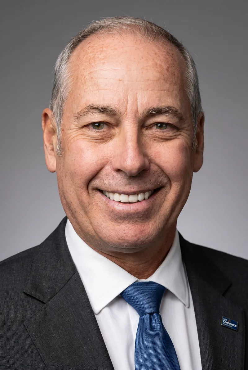 AI-generated portrait of Tenby Powell, keynote speaker