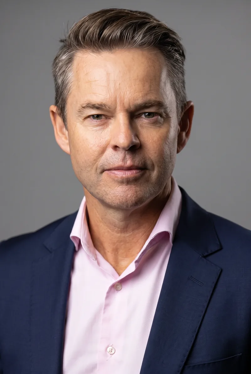 AI-generated portrait of Todd Woodbridge, keynote speaker